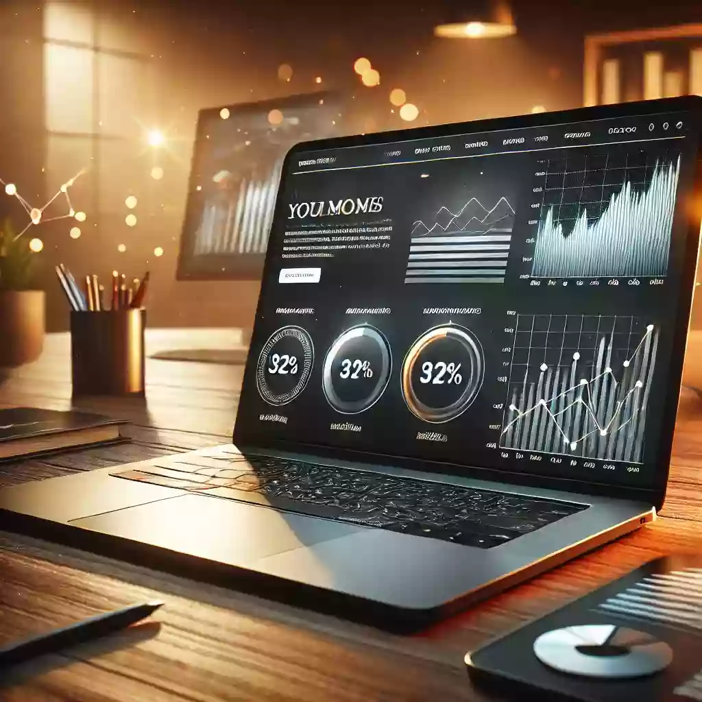 Computer showing analytics data